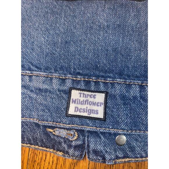 OLD NAVY DENIM JACKET YOUTH MEDIUM JEAN Star Wars Ben Three Wildflower Designs - Picture 8 of 9
